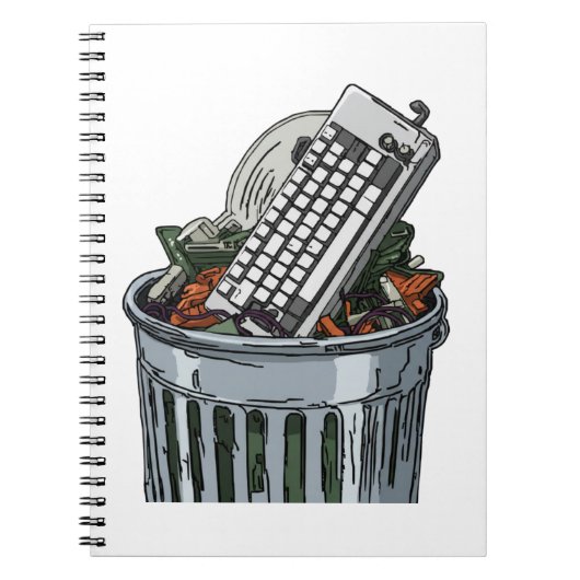 Toetsenbord op afvalbak notitieboek (Voorkant)