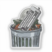 Toetsenbord op afvalbak sticker (Voorkant)