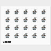 Toetsenbord op afvalbak vierkante sticker (Vel)