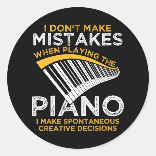 Toetsenbord Pianist Musicien Piano Ronde Sticker (Voorkant)