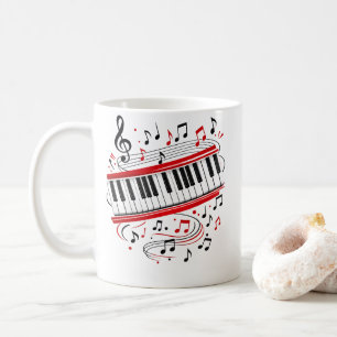 Toetsenbord Piano Kunst "Toetsenbord Noten" Muzika Koffiemok