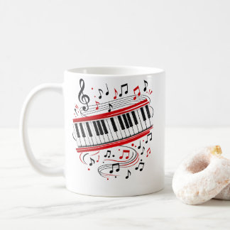 Toetsenbord Piano Kunst "Toetsenbord Noten" Muzika Koffiemok