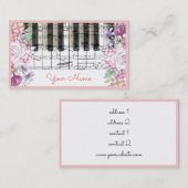 Toetsenbord Pianomuziek Bloemdecoratie Visitekaartje (Voorkant / Achterkant)