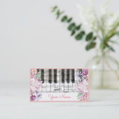 Toetsenbord Pianomuziek Bloemdecoratie Visitekaartje (Staand voorkant)