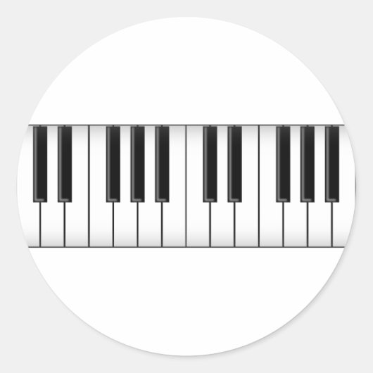Toetsenbord/pianotoetsen: Ronde Sticker (Voorkant)