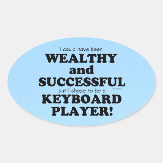 Toetsenbord rijke en succesvolle ovale Sticker (Voorkant)