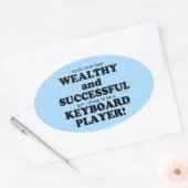 Toetsenbord rijke en succesvolle ovale Sticker (Envelop)