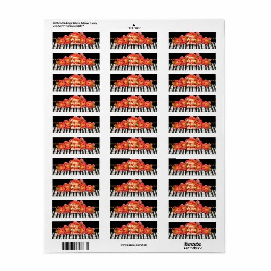 Toetsenbord Rozen Piano Label (Full Sheet)