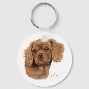 Toetsenbord: Ruby Cavalier koning charles spaniel  Sleutelhanger