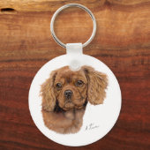 Toetsenbord: Ruby Cavalier koning charles spaniel  Sleutelhanger (Voorkant)