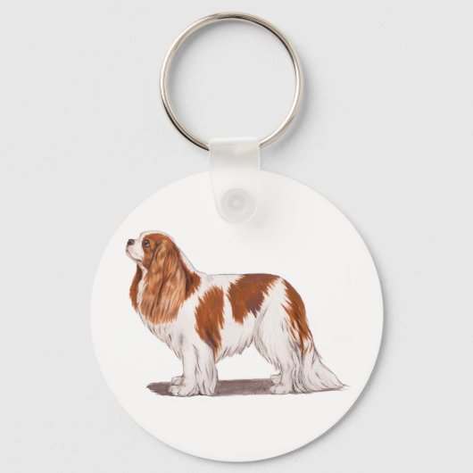 Toetsenbord: Spaniel met kachels van de Cavalier Sleutelhanger (Voorkant)