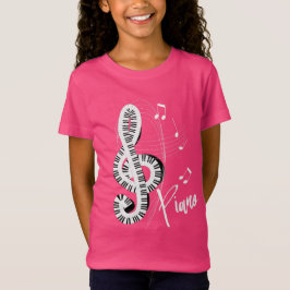 Toetsenbord Treble Clef Fun Muzieknoten Piano Grap T-shirt