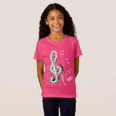 Toetsenbord Treble Clef Fun Muzieknoten Piano Grap T-shirt (Voorkant volledig)
