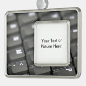 Toetsenbord Verzilverd Omlijst Ornament (Links)