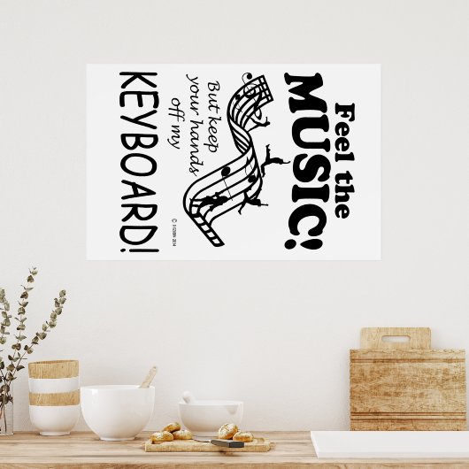 Toetsenbord voelt de muziek poster (Keuken)