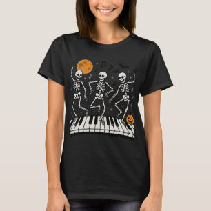Toetsenbord voor dansende skeletten Grappige muz T-shirt