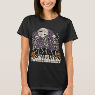 Toetsenbord voor dansende skeletten Grappige muz T-shirt