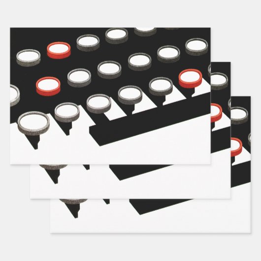  toetsenbord voor oude, gefaseerde schrijfmachine  inpakpapier vel (Set)