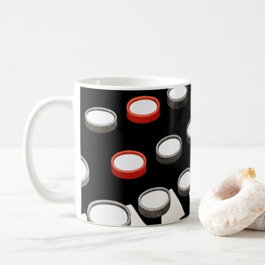 toetsenbord voor oude, gefaseerde schrijfmachine koffiemok (Met donut)