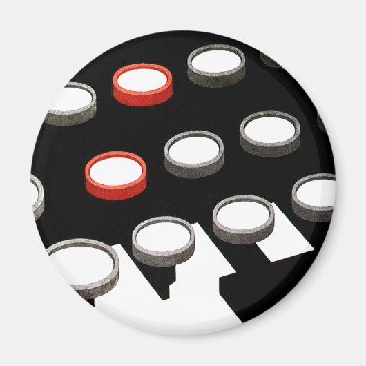  toetsenbord voor oude, gefaseerde schrijfmachine  magneet (Voorkant)