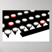  toetsenbord voor oude, gefaseerde schrijfmachine  poster (Voorkant)