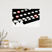  toetsenbord voor oude, gefaseerde schrijfmachine  poster (Keuken)