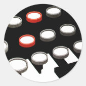  toetsenbord voor oude, gefaseerde schrijfmachine  ronde sticker (Voorkant)