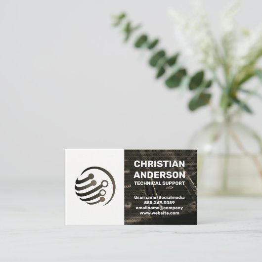 Toetsenbord | Wereldbol van het technische circuit Visitekaartje (Staand voorkant)