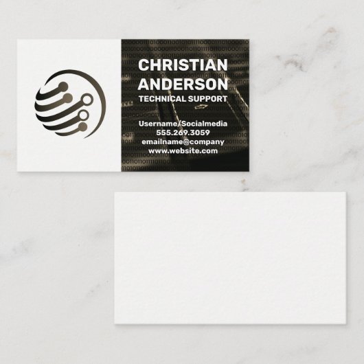 Toetsenbord | Wereldbol van het technische circuit Visitekaartje (Voorkant / Achterkant)