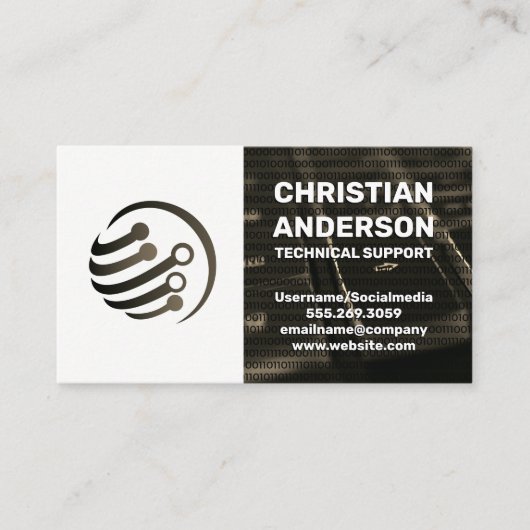 Toetsenbord | Wereldbol van het technische circuit Visitekaartje (Voorkant)