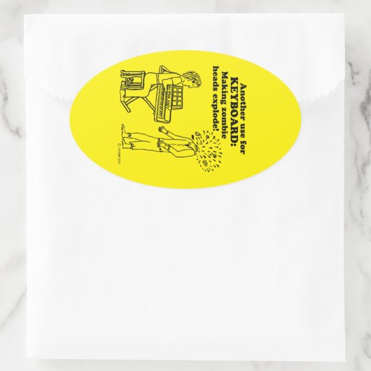 Toetsenbord Zombie Explode Oval Sticker (Tas)