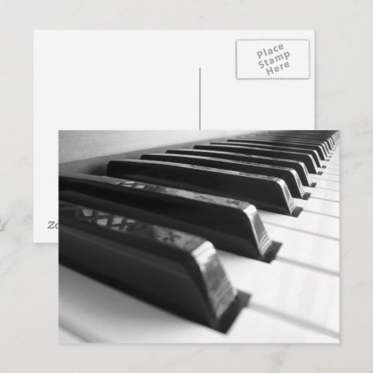 Toetsenbord - zwart en wit briefkaart (Voorkant / Achterkant)