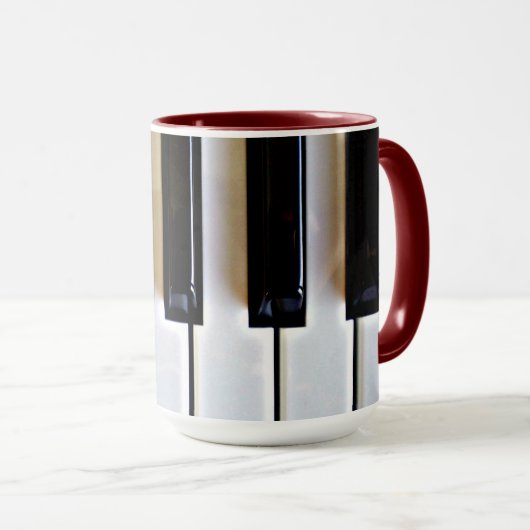 Toetsenbord - zwart en wit mok (Voorkant rechts)