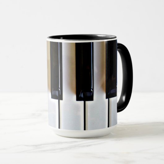 Toetsenbord - zwart en wit mok (Voorkant rechts)