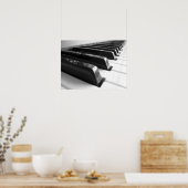 Toetsenbord - zwart en wit poster (Keuken)