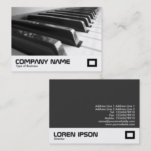 Toetsenbord - zwart en wit visitekaartje (Voorkant / Achterkant)