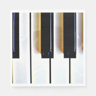 Toetsenbord, zwarte en witte toetsen servetten