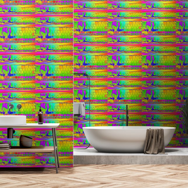 toetsenbordcollage behang (Badkamer)