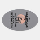 Toetsenborden Verboden Ovale Sticker (Voorkant)