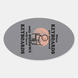 Toetsenborden Verboden Ovale Sticker