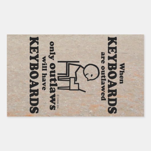 Toetsenborden verworpen Rechthoekige Sticker (Voorkant)