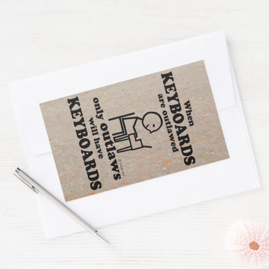 Toetsenborden verworpen Rechthoekige Sticker (Envelop)