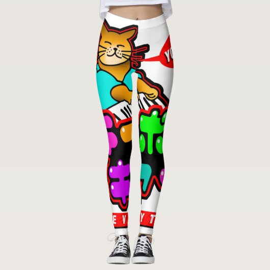 Toetsenbordkat Japanse YOROSHIKU-leggings Leggings (Voorkant)