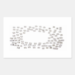 Toetsenbordknoppen computer rechthoekige sticker