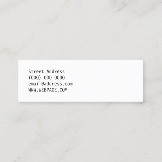 Toetsenbordknoppen Mini Visitekaartje (Achterkant)