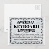 Toetsenbordlicentie Briefkaart (Voorkant / Achterkant)