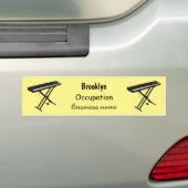 Toetsenbordpianorafbeelding cartoon bumpersticker (Op auto)