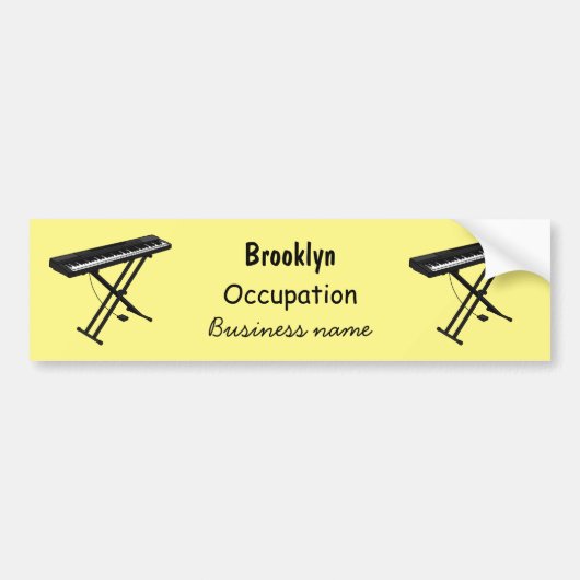 Toetsenbordpianorafbeelding cartoon bumpersticker (Voorkant)