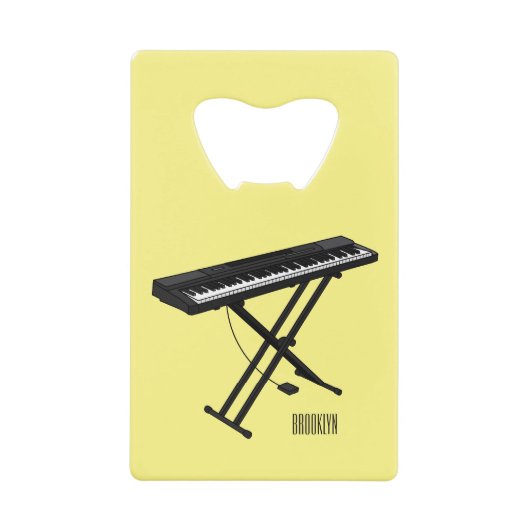 Toetsenbordpianorafbeelding cartoon creditkaart flessenopener (Voorkant)