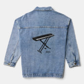 Toetsenbordpianorafbeelding cartoon denim jacket (Achterkant)